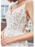 Ivory Floral Lace V Back Fabulous Wedding Dress Ivory Floral Lace V Back Fabulous Wedding Dress